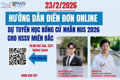 23/1: Hợp Điểm hướng dẫn điền đơn online NUS 2026 cho HSSV Miền Bắc