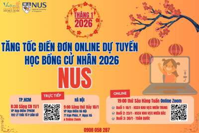 Tháng 1/2026 Tăng tốc điền đơn online dự tuyển học bổng cử nhân NUS 