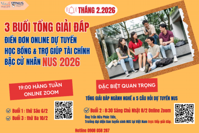 Chú ý ! Lịch tháng 2 Hướng dẫn điền đơn online dự tuyển NUS  2026