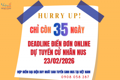 Chỉ còn 35 ngày để giành học bổng cử nhân NUS 2026