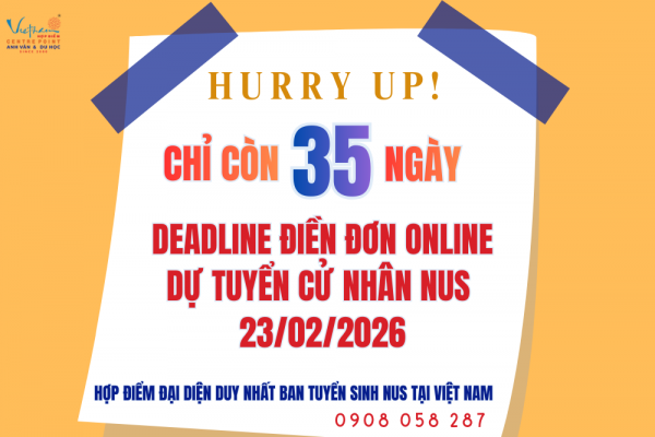 Chỉ còn 35 ngày để giành học bổng cử nhân NUS 2026