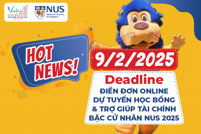 9/2/2025: NUS gia hạn thời gian điền đơn online dự tuyển học bổng & trợ giúp tài chính bậc cử nhân 2025