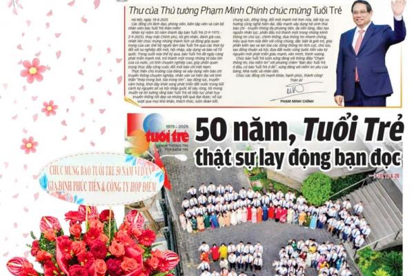 Chúc mừng 50 năm sinh nhựt Báo Tuổi Trẻ - bạn đồng hành của bạn trẻ