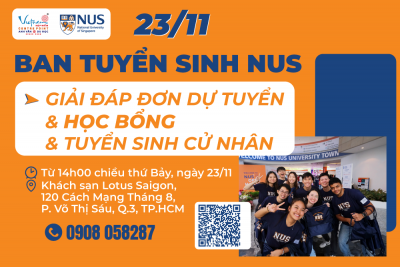 23/11: Ban tuyến sinh NUS giải đáp đơn dự tuyển, học bổng và tuyến sinh cử nhân 