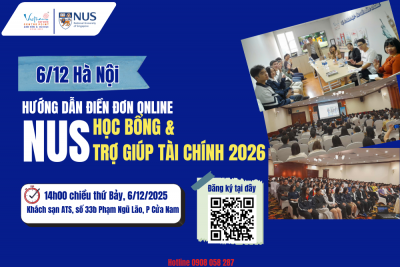 6/12 tại Hà Nội hướng dẫn điền đơn học bổng & trợ giúp tài chính NUS 2026
