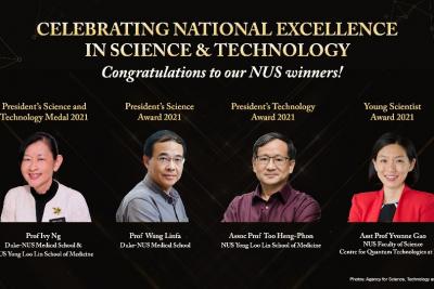 Chúc mừng các nhà khoa học NUS được trao tặng Huân chương Khoa học và Công nghệ của Tổng thống (PSTM)
