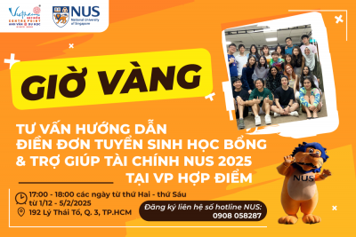 Giờ vàng tư vấn hướng dẫn điền đơn tuyển sinh học bổng & trợ giúp tài chính NUS 2025 tại VP Hợp Điểm